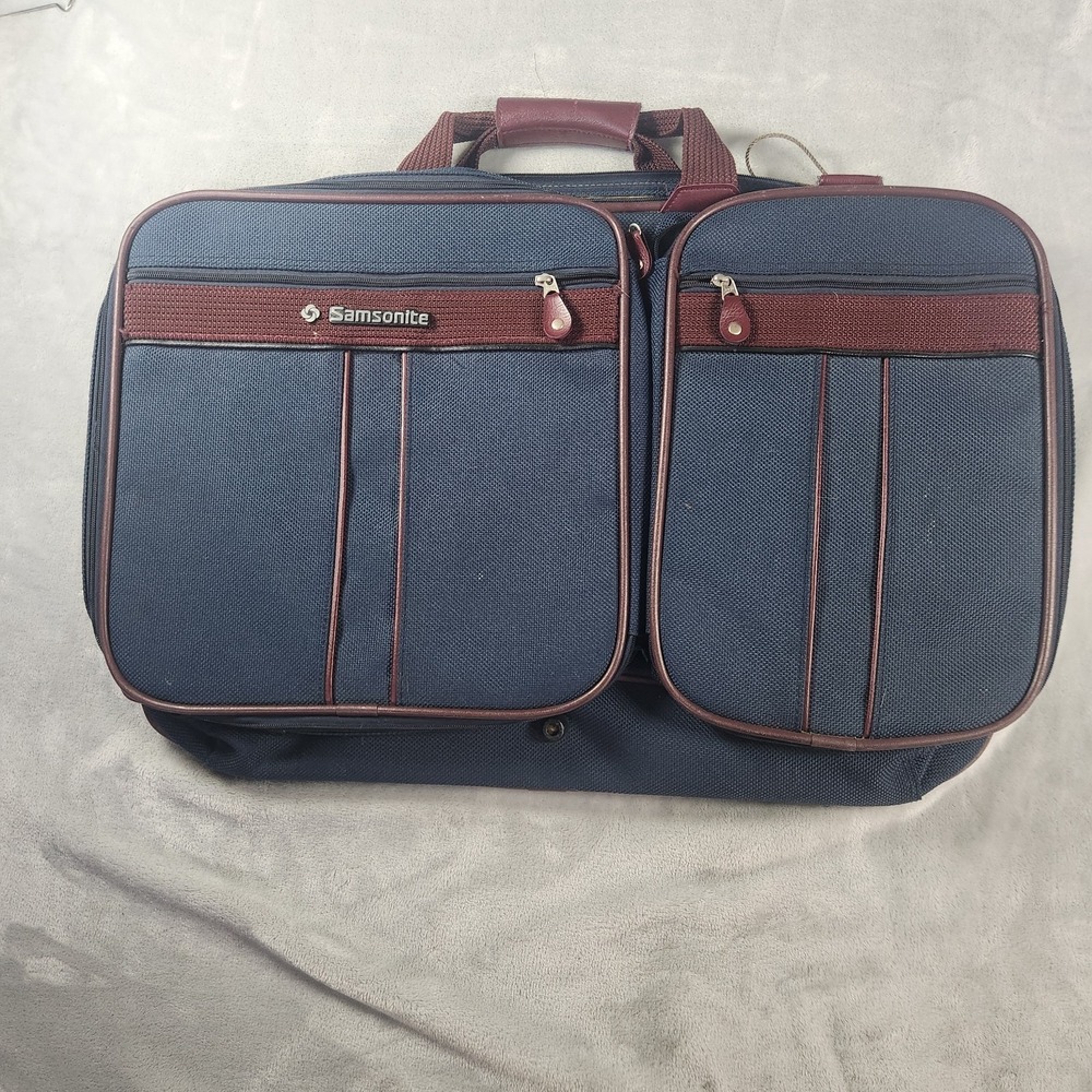 Vintage 1987 SAMSONITE SILHOUETTE 4 Business Navy Personal Travel Suitcase
